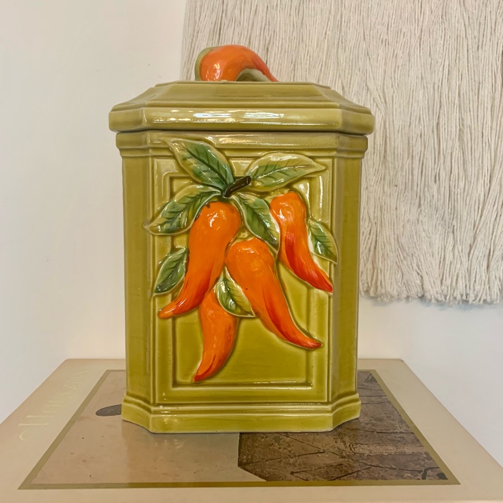 Rare Vintage Lefton Chili Pepper Jar Container